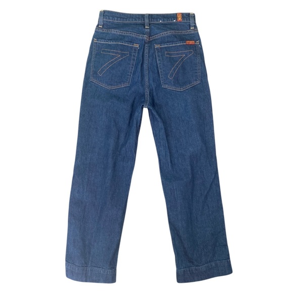 7 For All Mankind Baby Jo Cropped Trouser Jeans Avant High Rise Women's 27 - Picture 4 of 14